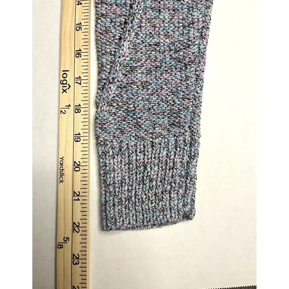 Talbots Women's Sweater Gray with Shades of Blue /Pink Roll Neck  Size Medium - Picture 14 of 16